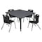 Regency Tables > Height Adjustable > Square Table & Chair Sets, 48 W, 48 L, 23-34 H, Grey TB4848GYAPBK45BK - alternate 1